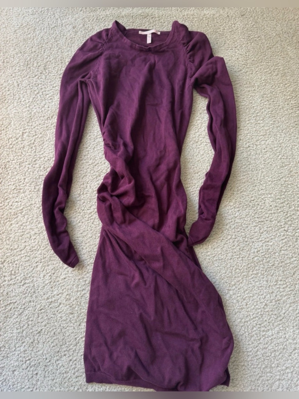 Victoria's Secret Plum Long Sleeve Bodycon Knit Dress bodycon sexy